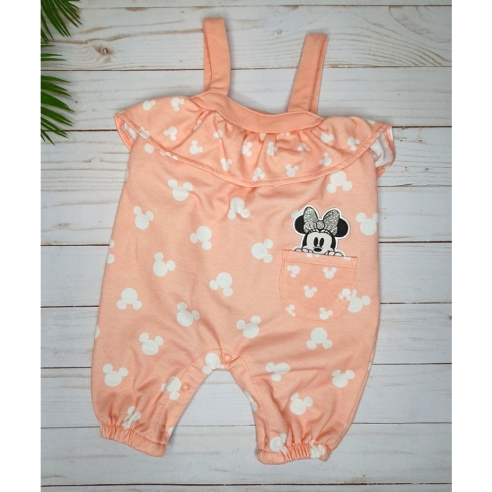 Disney Baby Minnie Mouse One Piece, Spring Summer,  Pink Silver White, Size 0-3m